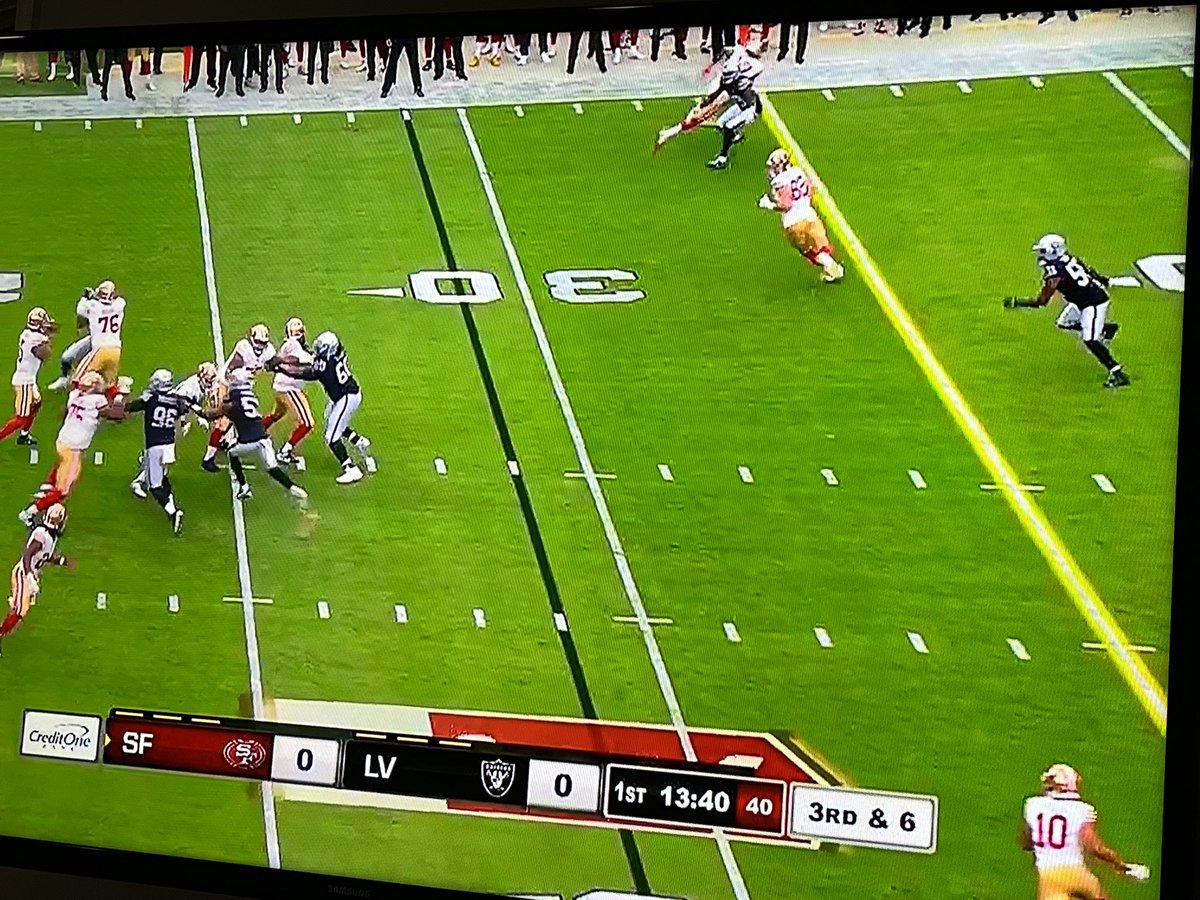 TedH6's tweet photo. Lance sack #2

Announcer said TE was open

CB stayed home on Dwelley would’ve been a very dangerous throw
. https://t.co/ETiLbUtB2L