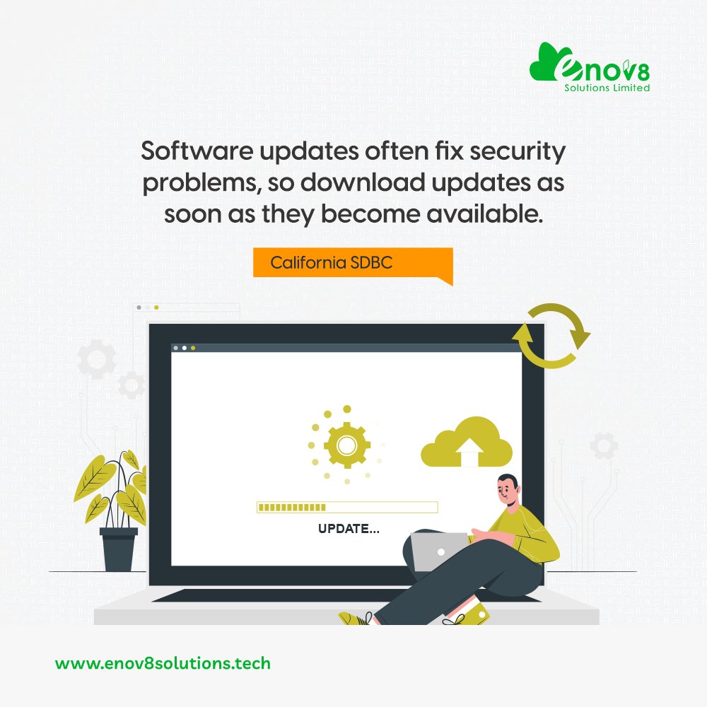 Do not let vulnerabilities linger! Enhance your security posture by downloading software updates as soon as they are available.

#becybersmart

#enov8solutions #mondaytips #secureyourdata #softwareapplications #seamlessfuture