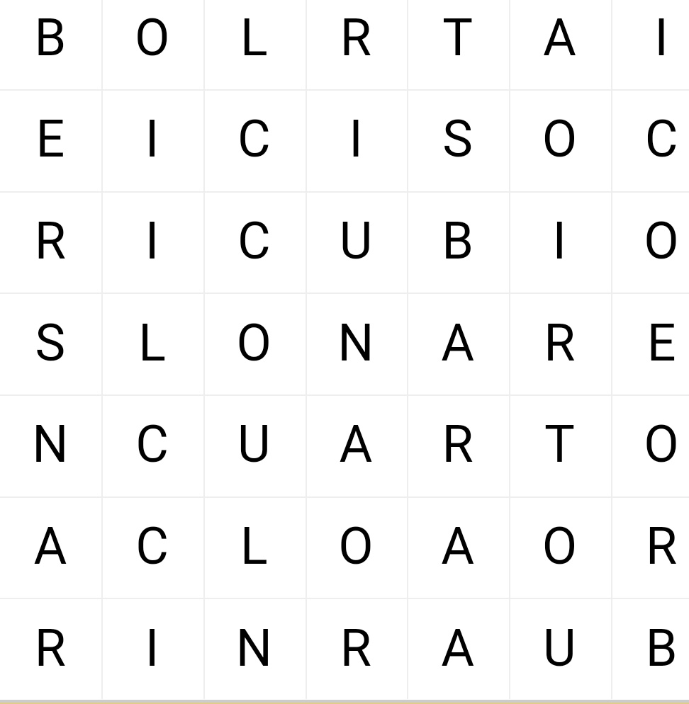 Sopa de letras.

🔸Si encuentras CUARTO haz 🔄
🔸Sí encuentras LIBRO ♥️