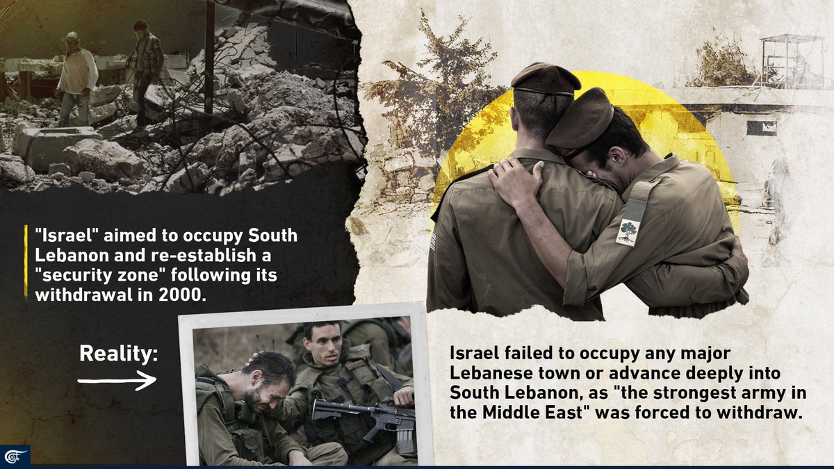 MayadeenEnglish's tweet photo. "Israel's" miscalculated war, which it waged on #Lebanon 17 years ago, left the occupation with nothing more than disappointment, unmet goals, and immense failure.
#JulyWar https://t.co/aINbULY7JP