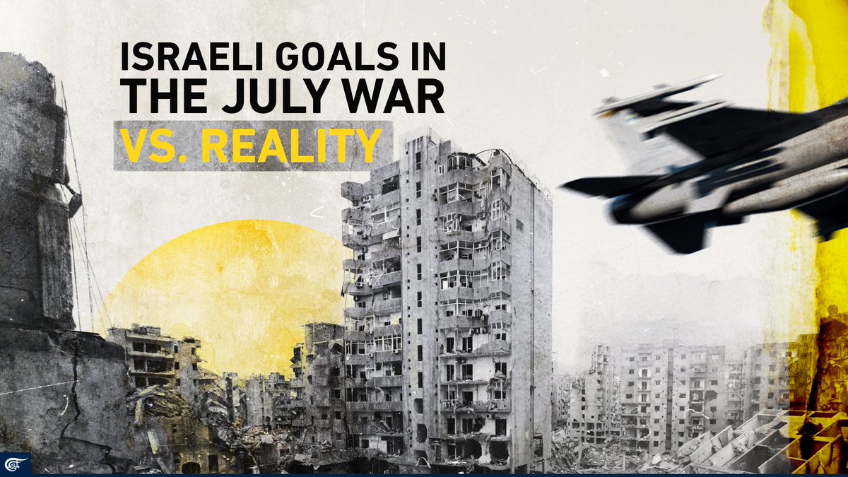 MayadeenEnglish's tweet photo. "Israel's" miscalculated war, which it waged on #Lebanon 17 years ago, left the occupation with nothing more than disappointment, unmet goals, and immense failure.
#JulyWar https://t.co/aINbULY7JP