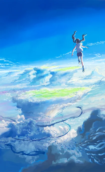 #色彩が好きな映画・「天気の子」 ・「サイダーのように言葉が湧き上がる」 ・「夏へのトンネル、さよならの出口」  全部夏頃にやった二人の男女を描いたアニメ映画だけど、ストーリーは全然違くて色使いと心理描写が素敵な作品でした#新海誠 