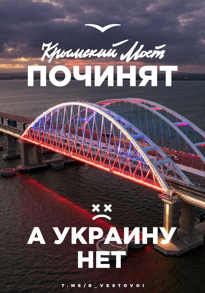 Крымский мост починят, а Украину нет! 

Вот и вся разница