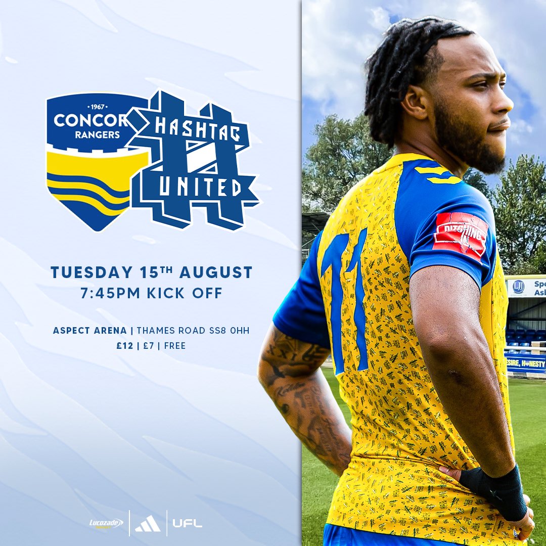 NEXT MATCH
🆚 <a href="/ConcordRangers/">Concord Rangers FC</a> 

It’s our first away trip of the new season &amp; it’s a fairly short one, as we look to build on the weekend’s point against another recently relegated side in Concord.

📆 Tuesday 15th AUG
⏰ 7:45PM
🏟️ Aspect Arena
📍 Thames Rd, SS8 0HH
💷 £12/7/FREE