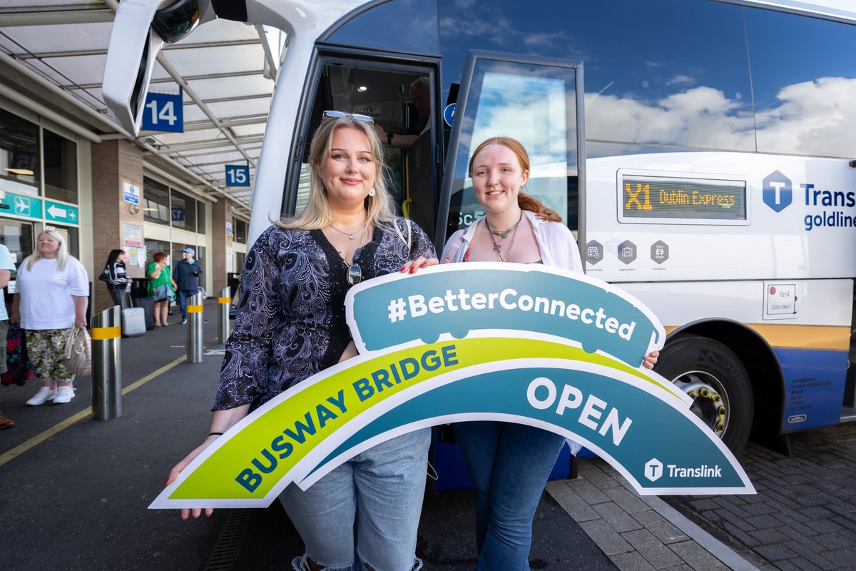 Busway to go! The new Belfast Grand Central Station busway bridge has now opened. The impressive overbridge is a key section of the new bus lane providing a direct, fast and efficient route for passengers using bus and coach services operating between the M1/Broadway Roundabout.