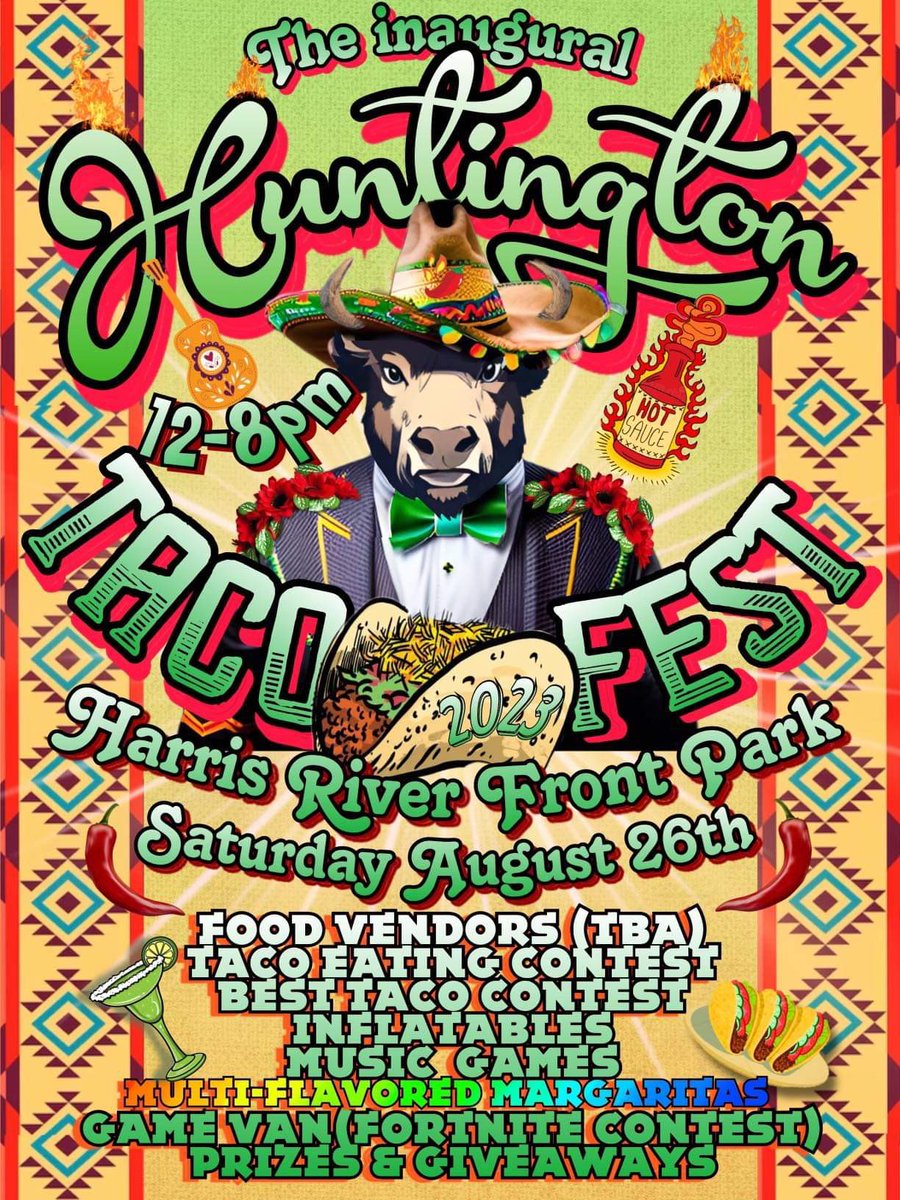 🚨🚨 Only 12 days til Taco Fest at the Harris RiverFront Park  this event will be big! Please make sure y’all come out and support <a href="/Bleu_Shiesty/">B</a> as he has brought us something different to the tri-state! 🔥🔥🔥🔥