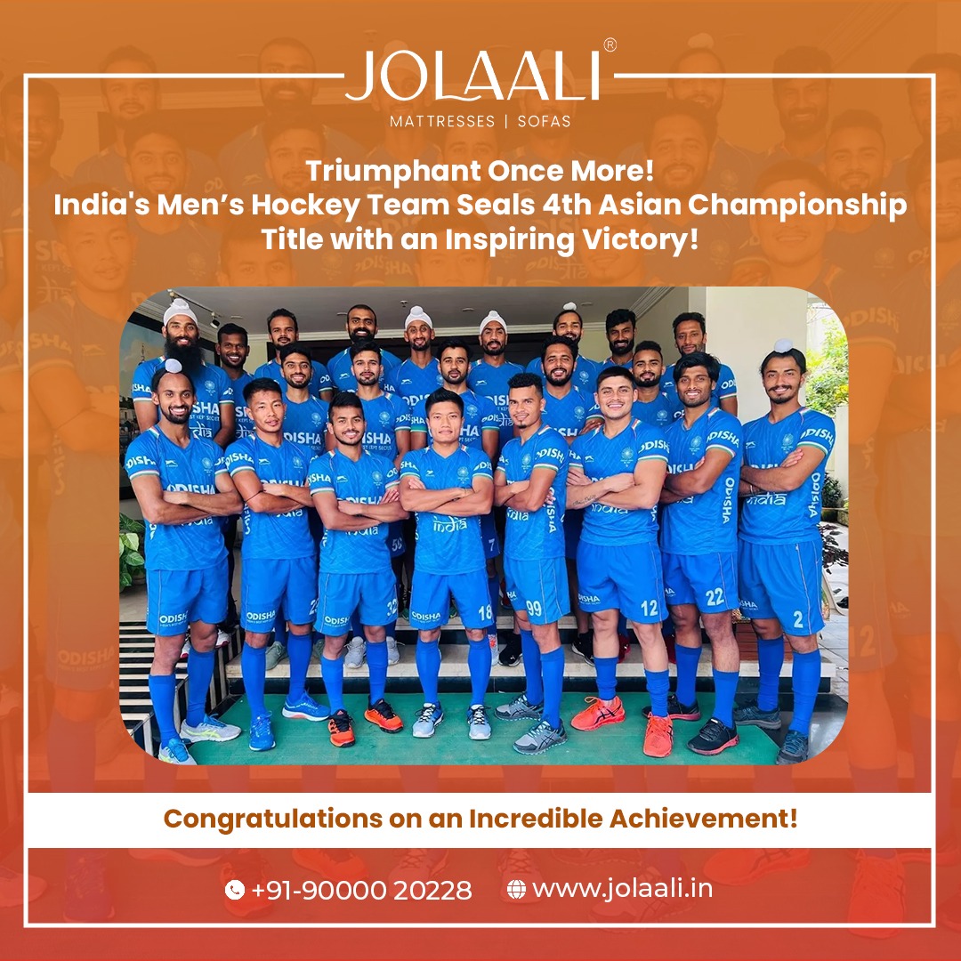 jolaali4's tweet photo. Victory on the Field! 🏑🏆 Congratulations to India's Men’s Hockey Team for an incredible 4th Asian Championship Title! Their determination and skill have brought home another triumph. Hats off to our champions! 🥳 
#HockeyChampions #AsianChamps #JolaaliSupportsWinners #jolaali https://t.co/XT7ySbXNQu
