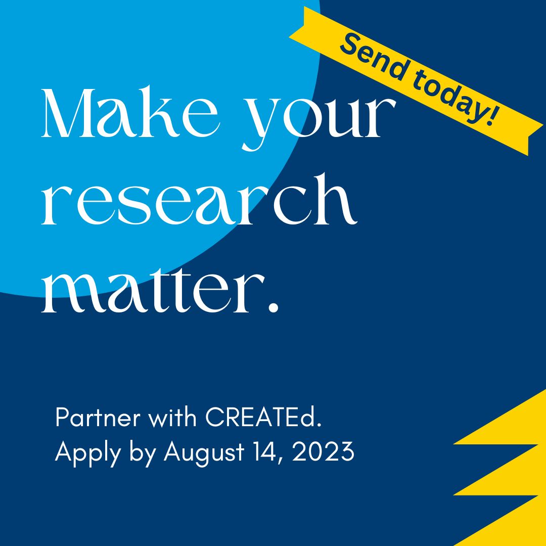 UDCRUE's tweet image. Turn your research into usable, equity-centered products using equitable &amp;amp; inclusive co-design processes fall 2023 ~ 30 hours + stipend - More info: bit.ly/R_Co-Design_20… #EdEquity #Broaderimpacts #transformURE #researchimpact
@sreesociety @AERA_EdResearch, @IESResearch, @NSF