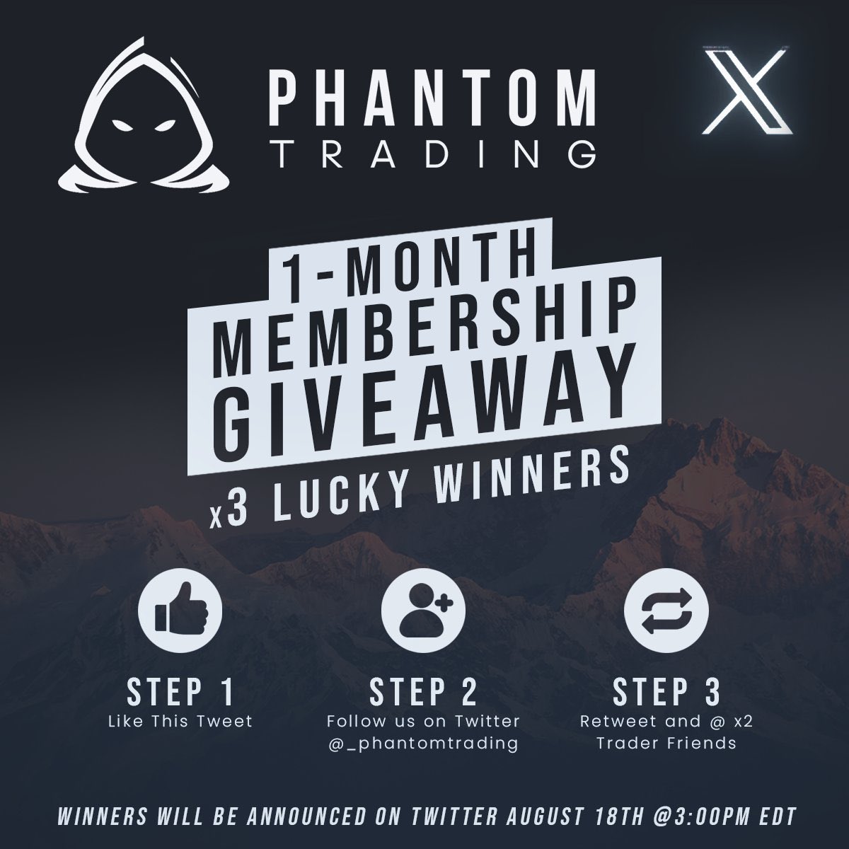 ptm_trading's tweet image. Trading Membership giveaway for x3 lucky winners🔥

How To Enter:
1. Like This Tweet
2. Follow @_phantomtrading Here on Twitter
3. Retweet + Tag x2 Trader Friends

Winners will be announced on Friday, August 18th @ 3:00PM EDT.