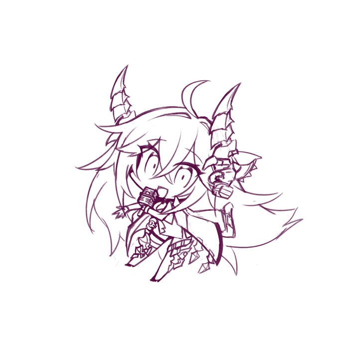 わおも工程のせる
①ラフ兼下書き
②色ラフ(ウィンク顔へ修正)
③線画(差分も描く)
④着色 