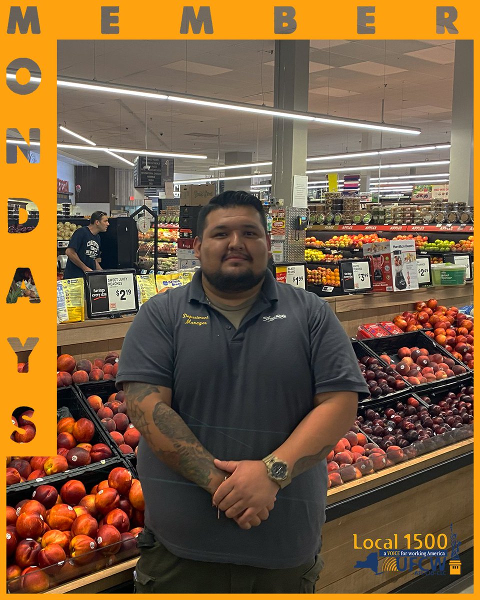 UFCW1500's tweet photo. This #MemberMonday we are happy to introduce you to our ShopRite member, Juan Ramirez. He has been a full time member for 9 years and is the produce manager. Thank you Juan for your incredible work. #UFCW1500 #MemberMondays #JuanRamirez #1u https://t.co/MTMDqxnig6