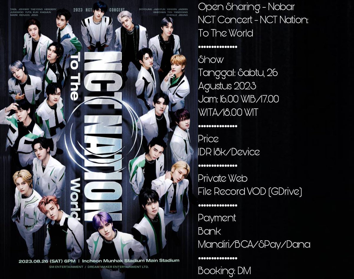 jjaellybean's tweet photo. ada yg masih cari nobar nct nation? yuk bisa join disini murce, terpercaya, dan Insya Allah amanah 🫶 info lain² bisa langsung hubungi teman akuu @xanluifnera https://t.co/Twat4rsRYC
