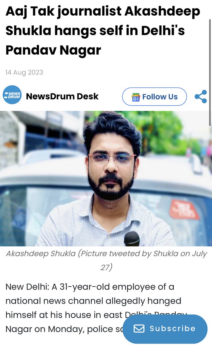 Can you put some light upon your journalist #AkashdeepShukla suicide case <a href="/aajtak/">AajTak</a>  ? 

#HusbandSuicide