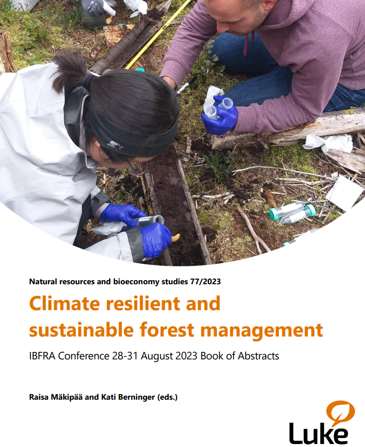 Climate resilient and sustainable forest management IBFRA2023.org conference 28-31 August 2023. Book of abstracts now published urn.fi/URN:ISBN:978-9… and we will meet authors in two weeks. Welcome to join.  Registration still open for in-person and online attendance.