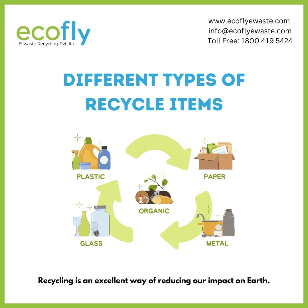 🔄 Different types of Recycle Items 🔄  
#GoGreen #ReduceReuseRecycle #SustainableLiving #ThinkBeforeYouTrash #EnvironmentalResponsibility #NoToLandfills #BeEcoFriendly #WasteLessLiveMore #ProtectOurPlanet #Ecoflyewaste #ewaste #recycle #recycling