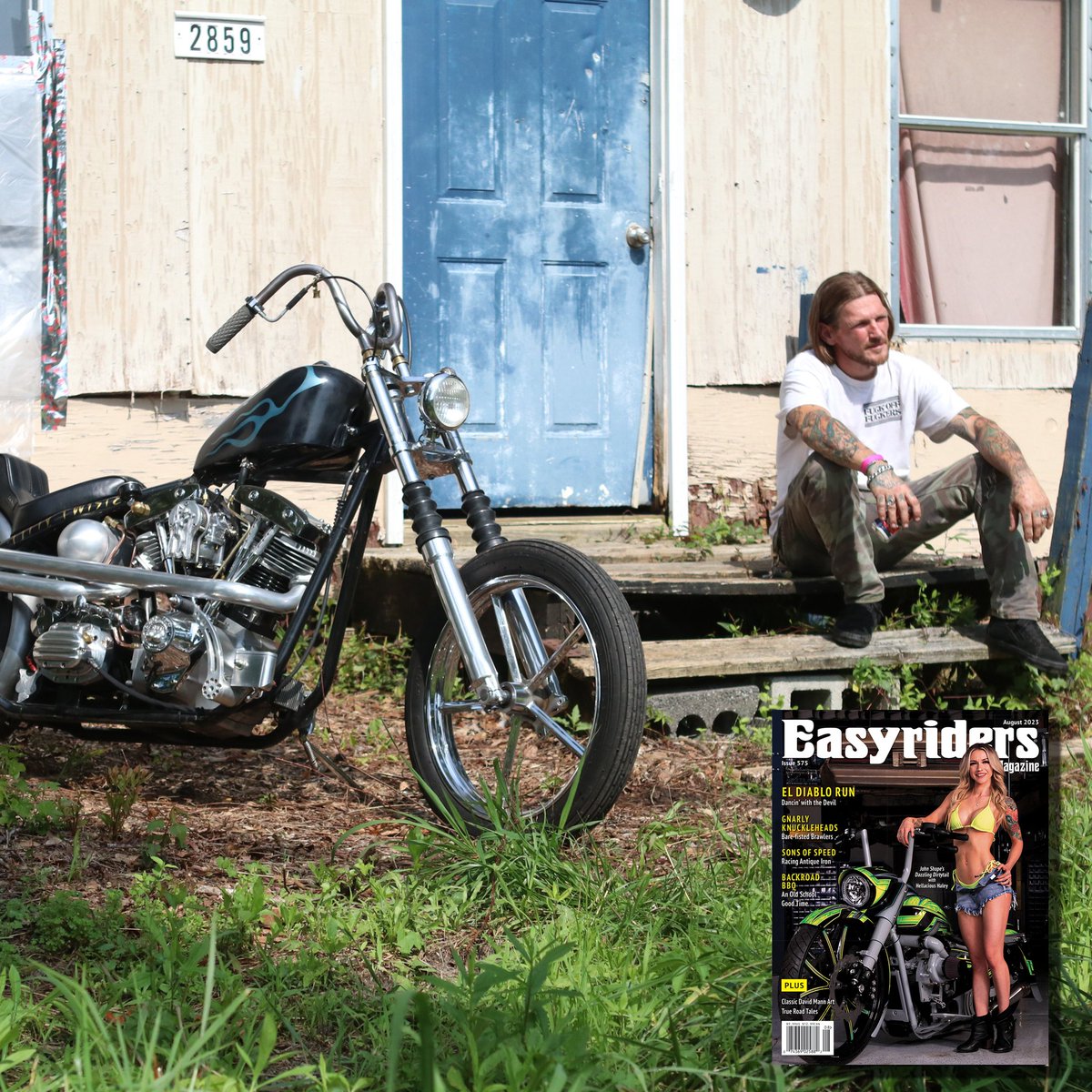 It's a double feature!  Check out my article on the "Titty Twister" built by @shitshowshed in the August issue of <a href="/easyriders/">Easyriders</a>.