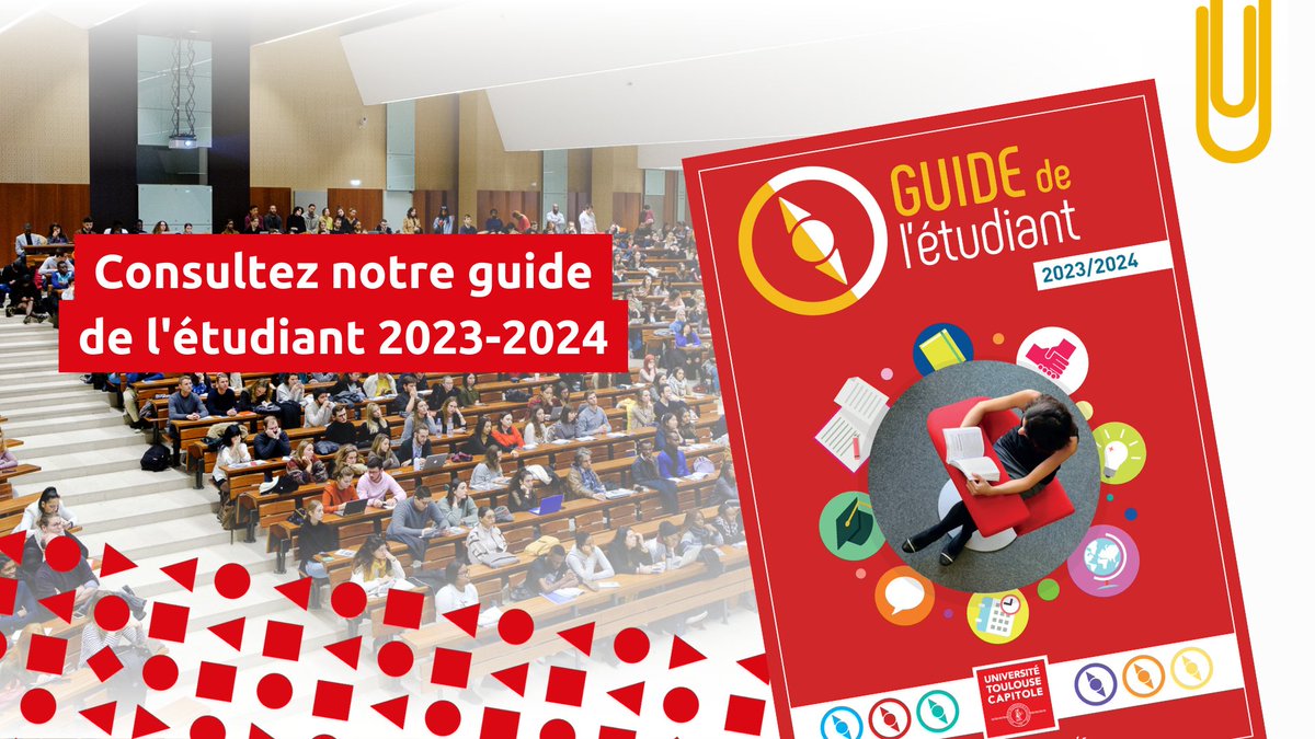UTCapitole's tweet photo. 🎓Étudiants et futurs étudiants, préparez votre #rentrée à #UTCapitole avec notre guide de l'étudiant 2023-2024 👉https://t.co/Dxd5PH2af8 https://t.co/hk7vdLSdRY