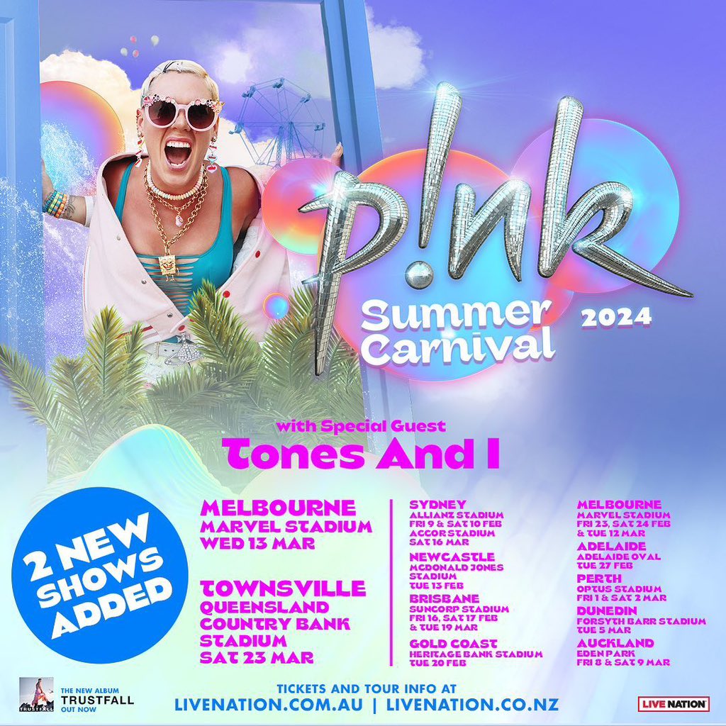 Pink 2024 Tour Dates Nz - Gilda Julissa