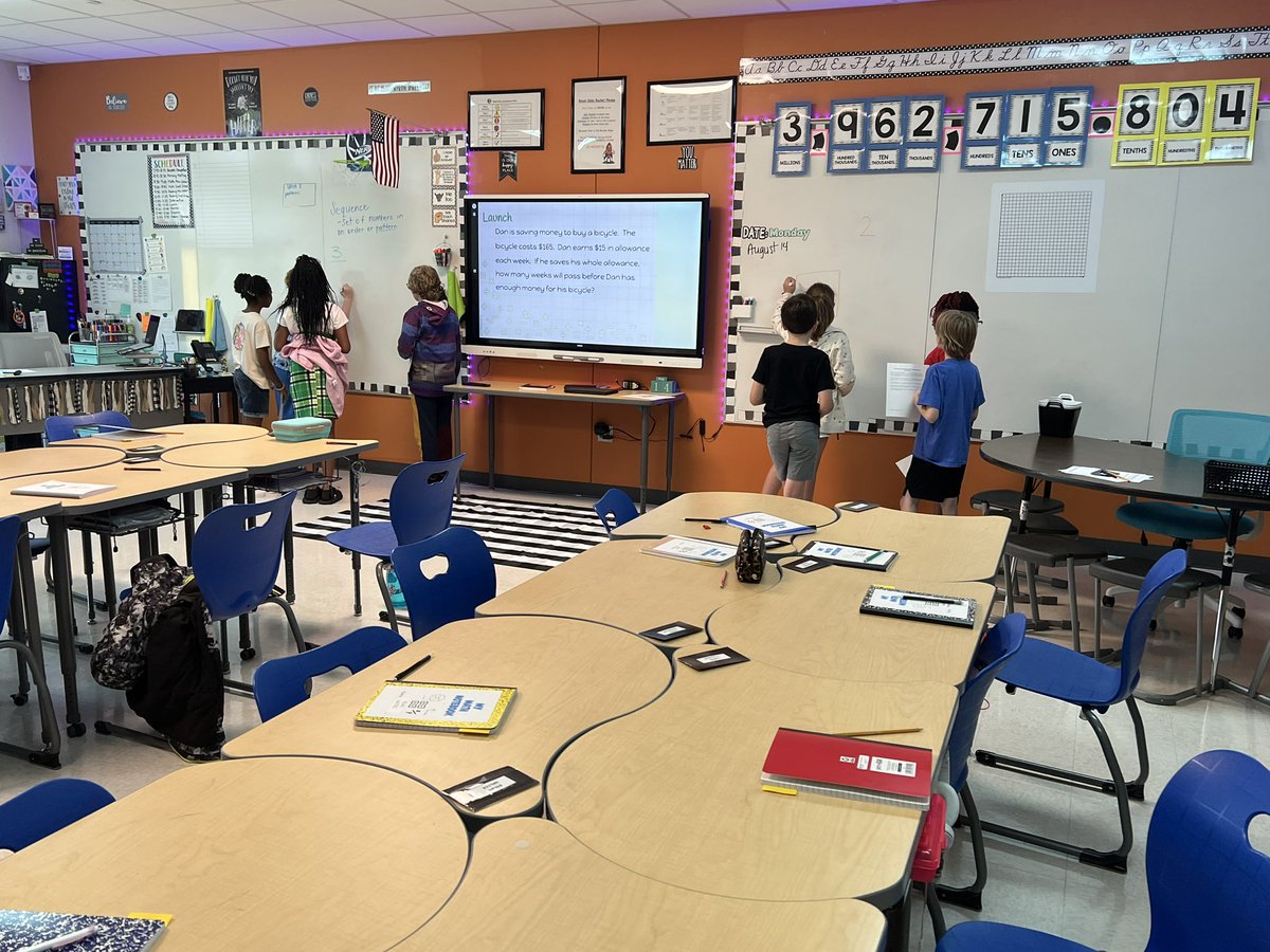 MsBennettROSA's tweet photo. Using a strategy from Building Thinking Classrooms in Mathematics to explore patterns and tables. 
@ROSArockets @DanaSbardella https://t.co/Tkl3IvZLsQ