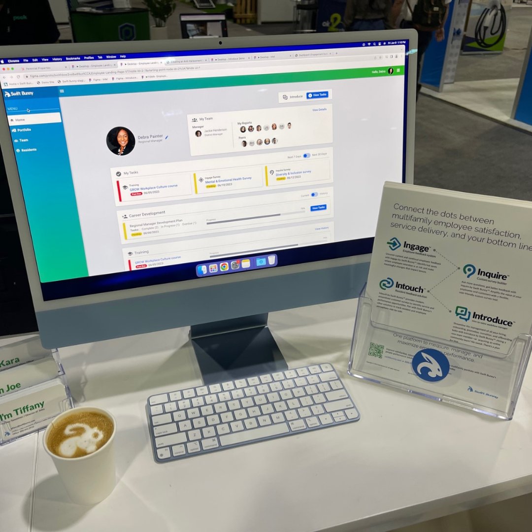 goswiftbunny's tweet image. It's Monday! Who needs a mood booster? If only we could rewind to @NAAhq's #Apartmentalize2023 when our friends over at @livewire_coffee cart made us this AMAZING custom Swift Bunny Logo latte! #customcoffee