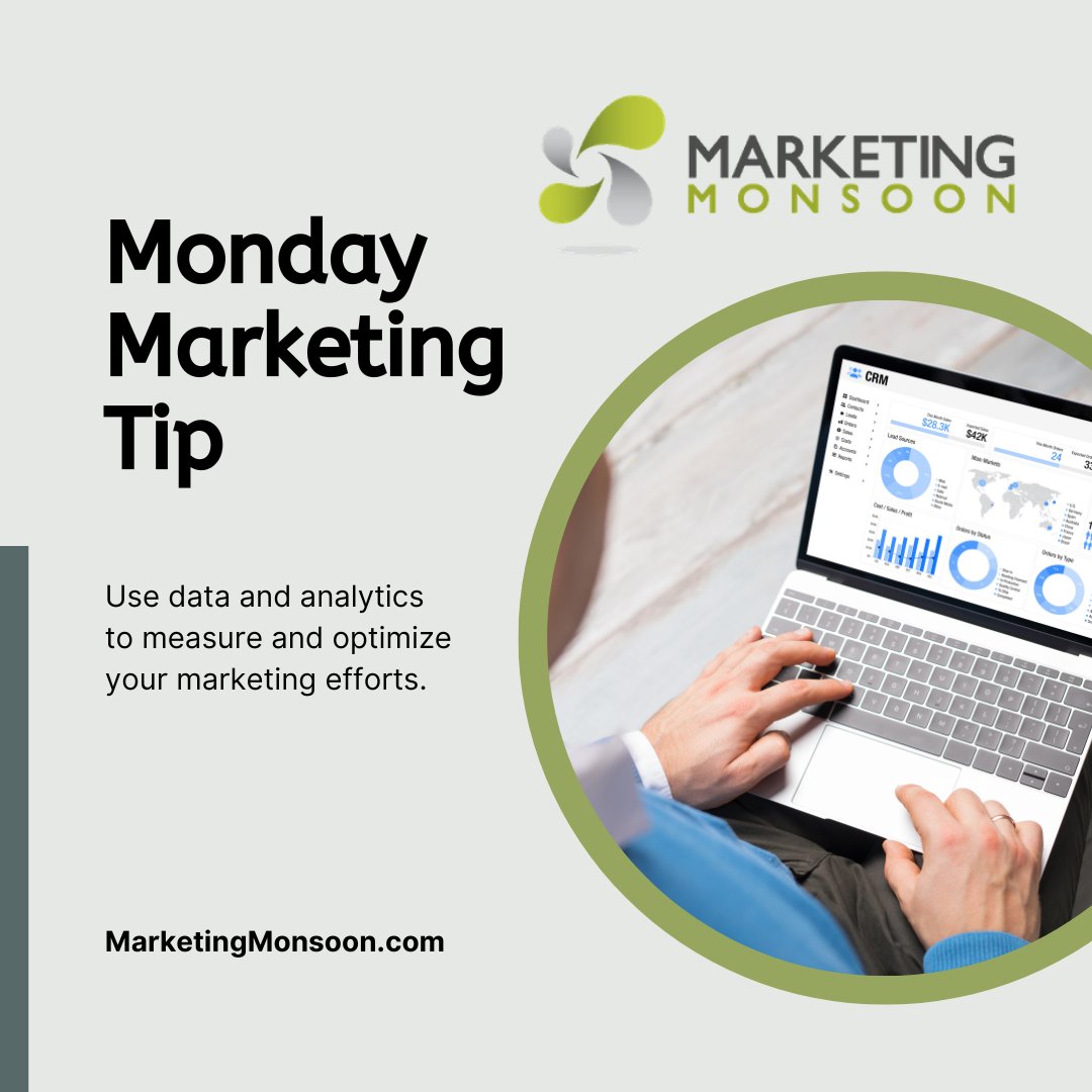 marketngmonsoon's tweet image. Don&apos;t let your marketing efforts go to waste. 🤔 Use data and analytics to measure and optimize your strategies for maximum success. 📈💡 #MarketingTip #DataAnalytics #CEOAdvice