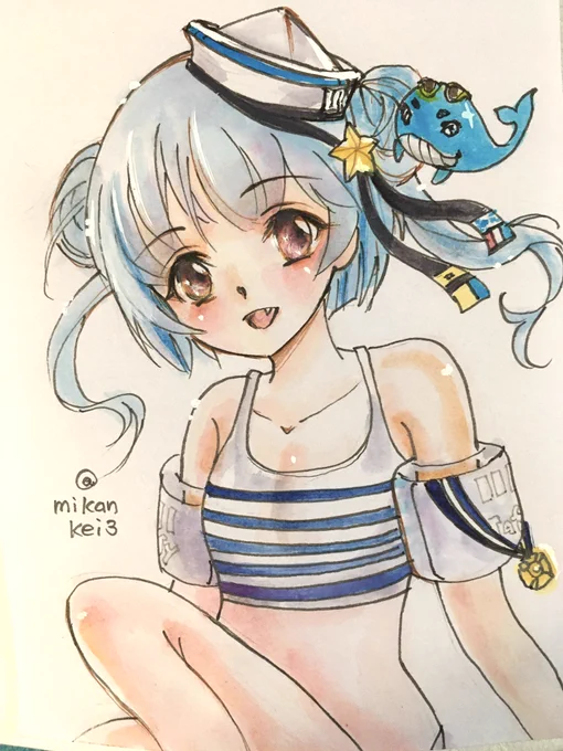 サミュエル•B•ロバーツMK.IIです 「私と夏を楽しもぉ」 #艦これ版深夜の真剣お絵描き60分一本勝負 #艦これ版真剣お絵描き60分一本勝負_20230814 #サミュエル #艦これ