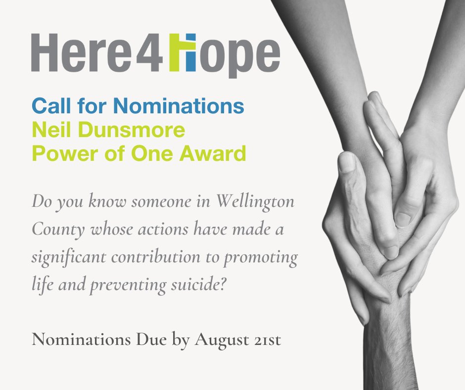 Who knows someone making a positive impact in their community by promoting life? 🤔 Nominations for the Neil Dunsmore Power of One Award close August 21st! 🙌 Show them some appreciation by nominating them today! 💯 forms.office.com/r/aKrufvegKS #PowerOfOneAward #CommunityHeroes 🏆