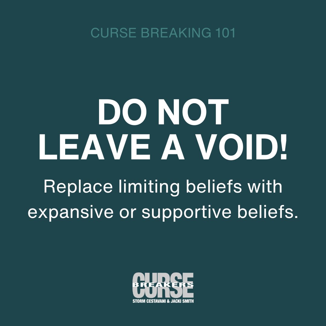 Even if you let go of one limiting belief, but you're not comfortable in your own skin, what may fill it is another limiting belief.

#CurseBreakers