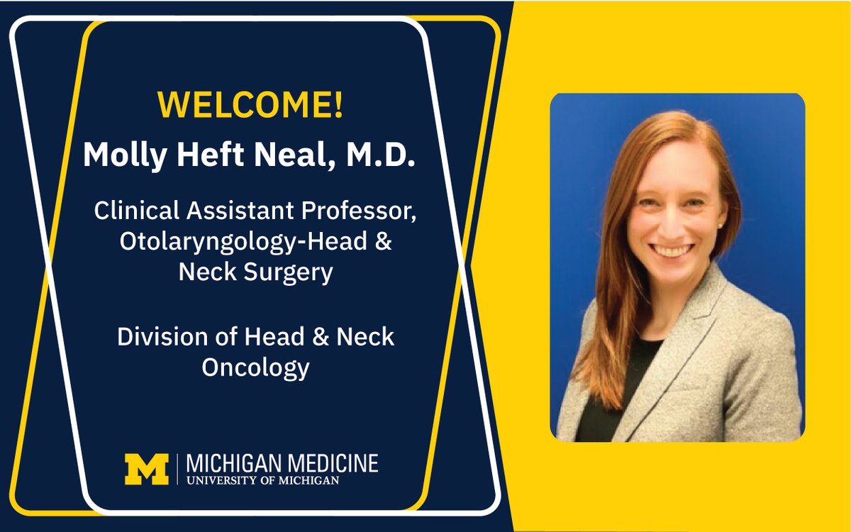 We’re excited to announce our newest faculty member, Molly Heft Neal, MD! Dr. Heft Neal joins our head and neck oncology division and is an alum of our residency program. Welcome back!