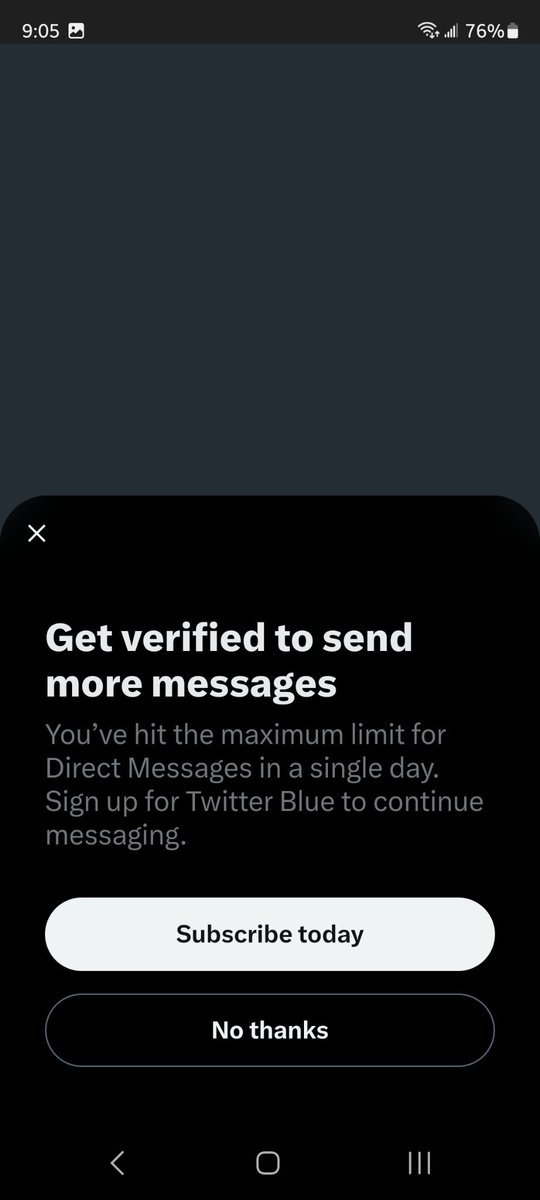 BlondeFinn's tweet image. LOL

seriously?

It seems as soon as you get this warning the 1st time.... you get kicked out faster every time after

I'm still not donating to this broken app, this just reminds me how broken it is

#TwitterLimits