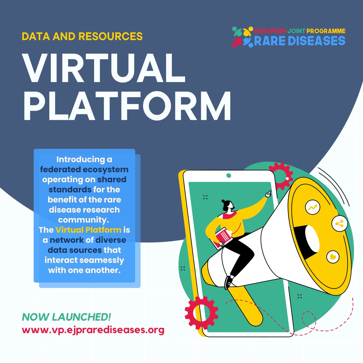 🌟 Exciting Announcement! 📢 We are launching the EJP RD Virtual Platform!
🚀 Join us as we launch this groundbreaking platform, uniting researchers, clinicians, patients, and advocates toward interconnected knowledge of rare diseases. Discover the Portal: vp.ejprarediseases.org