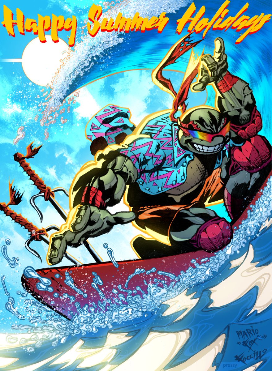 MFoccillo's tweet photo. #Raffello swimsuit special!
My illustration to wish you all Happy Summer Holidays !🏖️🏄🌊
Have fun, relax and take it easy guys!
@Pressinator terrific color job !🐢
.
@Demonpuppy @MadDogsTMNT @NinjaTurtleLair @TMNTNerds @NinjaTurtlesToy @OOC_TMNT @wes_greer @CoolComicArt @GGWOW1 https://t.co/vXYnijGI88