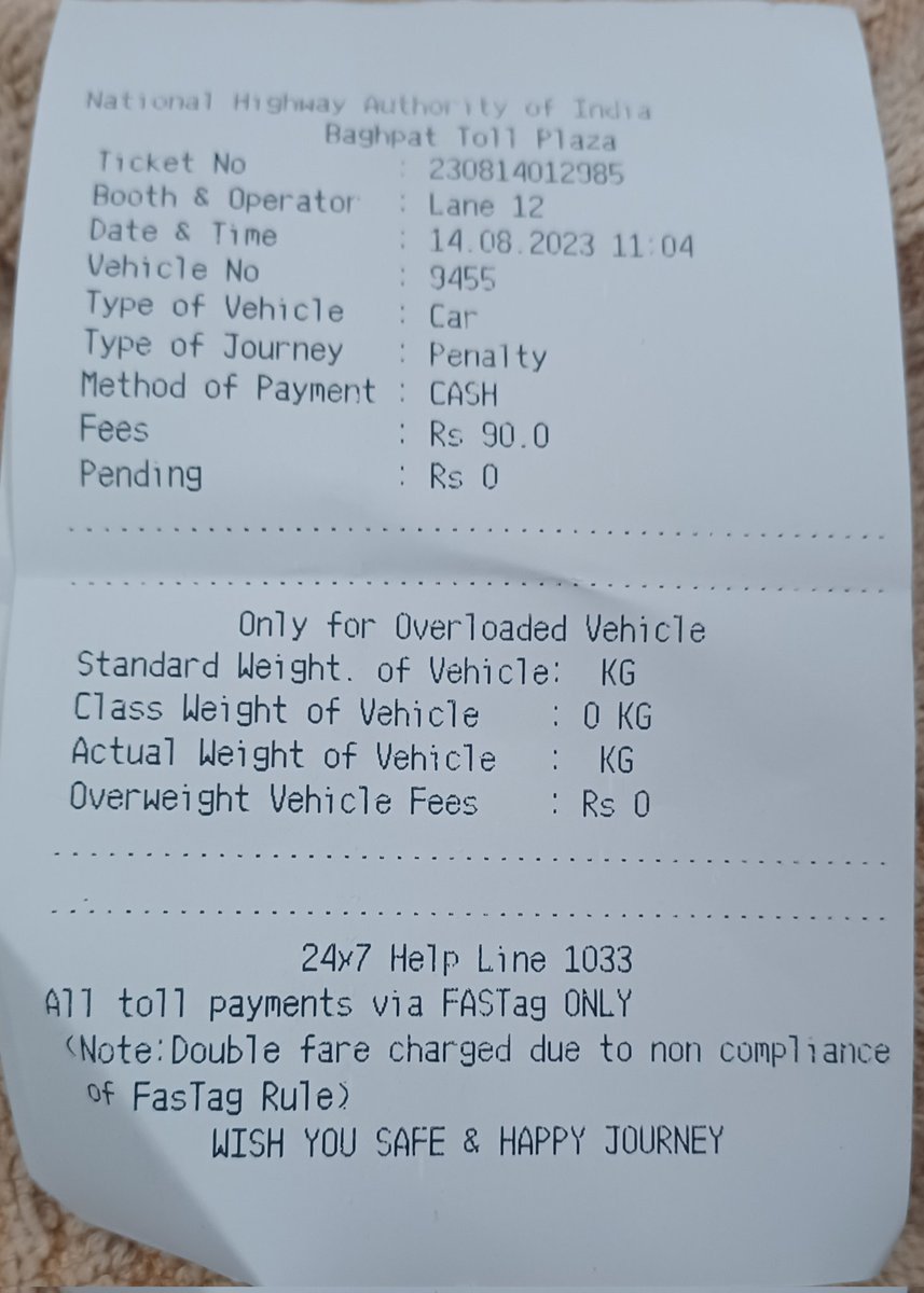 jainaashish2n's tweet image. As per the NHAI guidelines, if a vehicle has a round trip with in 4 hours, they don&apos;t need to pay the toll again. May I know what&apos;s the guidelines for Balleni Toll plaza at Baghpat road. 
@NHAI_Official @OfficeOfNG @PMOIndia @nitin_gadkari