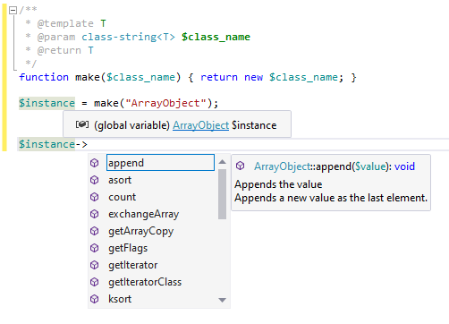 php4vs's tweet image. Check out the blog post on Generics in #PHP using DocComments. Learn how to use this powerful feature to improve your code and make it more efficient. #PHPTools #PHPDoc #VisualStudio #VSCode blog.devsense.com/2022/generics-…