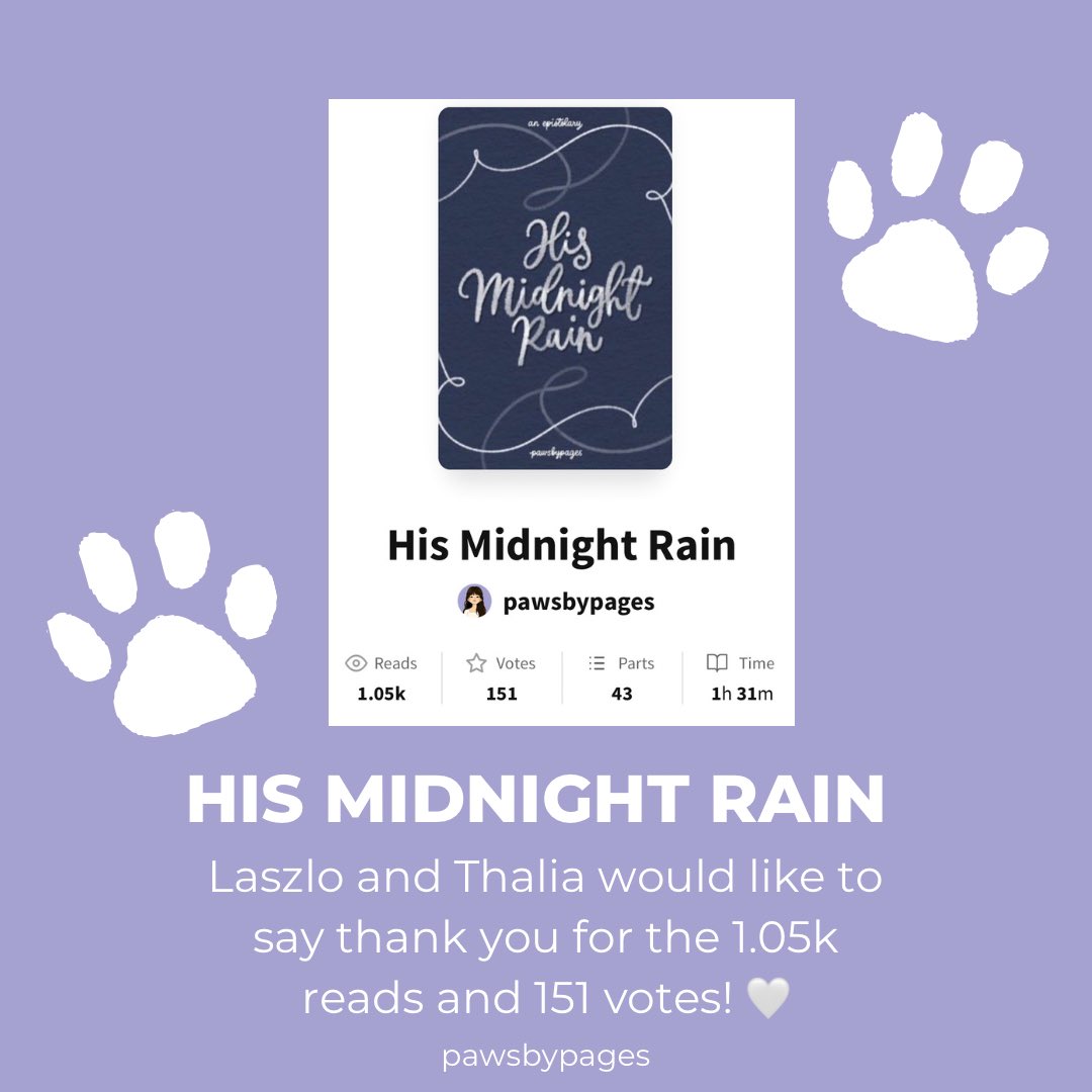 pawsbypages's tweet photo. good evening! 🐾

thank you so much for appreciating Laszlo and Thalia’s story! 🤍

#HisMidnightRainWP #pawsbypagesWP https://t.co/UAkjylOpyY