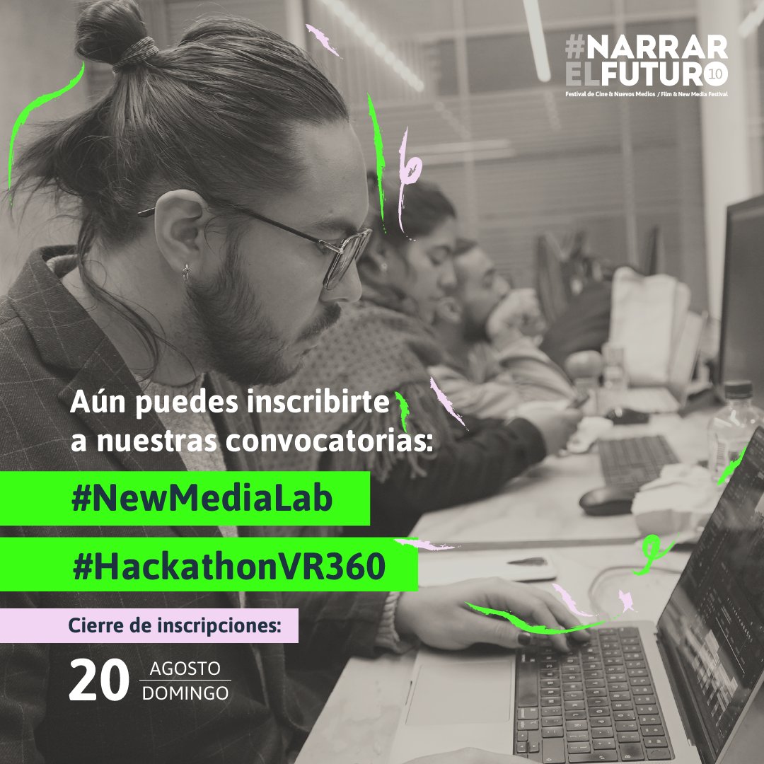 narrarelfuturo's tweet photo. ¡Aún pueden inscribirse a estos espacios poderosos! 😎💥📣
👉🏽 El #NewMediaLab es un laboratorio para potenciar 12 proyectos de creadores y productores iberoamericanos.
👉🏽 ¡En la #HackathonVR360 podrás grabar un cortometraje 360 en 4 días!
Info: https://t.co/G4tcFfUrsW https://t.co/N4CYDaZg8q