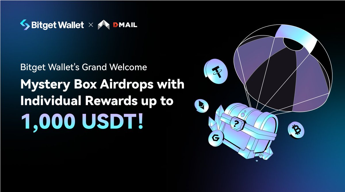 🥳Congrats to BitKeep brand upgrade to <a href="/BitgetWallet/">Bitget Wallet 🩵</a>!

🎁Exclusive Mystery Boxes for users of <a href="/Dmailofficial/">DMAIL.AI</a>: share.keepshare.info/redPacket?code…

💰Everyone can win up to $1,000: blog.bitkeep.com/en/?p=4652

🔷Every box holder will also get an 8-11 digits Dmail NFT Account + 100 Dmail Points!