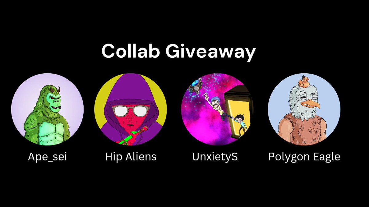 Another cross-chain collab?!🚨

🎁WL Giveaway🎁

🏆Prizes
2x  @UnxietyS OG Spot
5x @HipAliens WL
5x @PolygonEagles WL 
5x @apes_sei WL 

🗳️To Enter:
1️⃣ Like + RT 
2️⃣ Follow All projects and @kingisaacdgrt 
3️⃣ Tag 3 Frens 

⏰ 24H⏰

#PolygonNFTs #NFTGiveaway #SEI #WLGiveaway