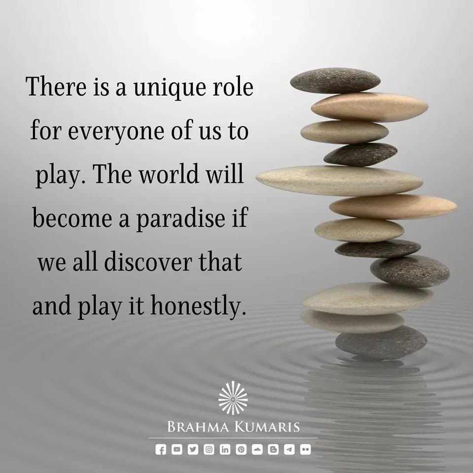 bk_toronto's tweet photo. Each of us is a performer in a different role in the theatre that is life on earth. Between two distinct roles, there can be no comparison or rivalry. 
When everyone plays their individual roles correctly without paying attention to what others are doing, harmony is achieved. https://t.co/RKQ5alMMJn