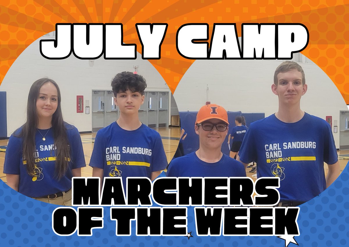 Sandburg Bands (@sandburgbands) on Twitter photo Congrats to our Marchers and Sections of the Week during our two week July/August Band Camp!
<a href="/CSMusicBoosters/">CSHS Music Boosters</a> @cshsdrum <a href="/SandburgHS/">Carl Sandburg H.S.</a> Congrats to our Marchers and Sections of the Week during our two week July/August Band Camp!
<a href="/CSMusicBoosters/">CSHS Music Boosters</a> @cshsdrum <a href="/SandburgHS/">Carl Sandburg H.S.</a>