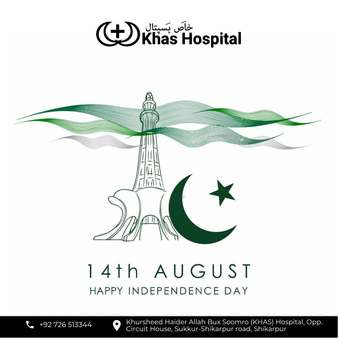 khashospital's tweet photo. Celebrating 75 years of resilience, unity, and progress! Happy Independence Day to all our fellow Pakistanis.

Together, we heal, we uplift, and we make a difference. Let's keep spreading love and care. #14August2023  #IndependenceDay #PakistanZindabad https://t.co/mtPrEeRZOq