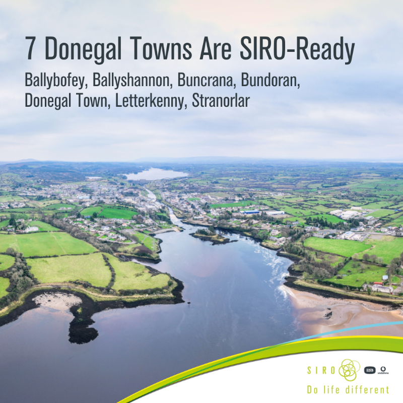 SIROIreland's tweet photo. Great news for residents of Bundoran and Ballyshannon! SIRO 100% Fibre is available to your home, allowing you to #DoLifeDifferent. 7 Towns across county Donegal can now avail of speeds of up to 2Gbps!
#ConnectivityMatters