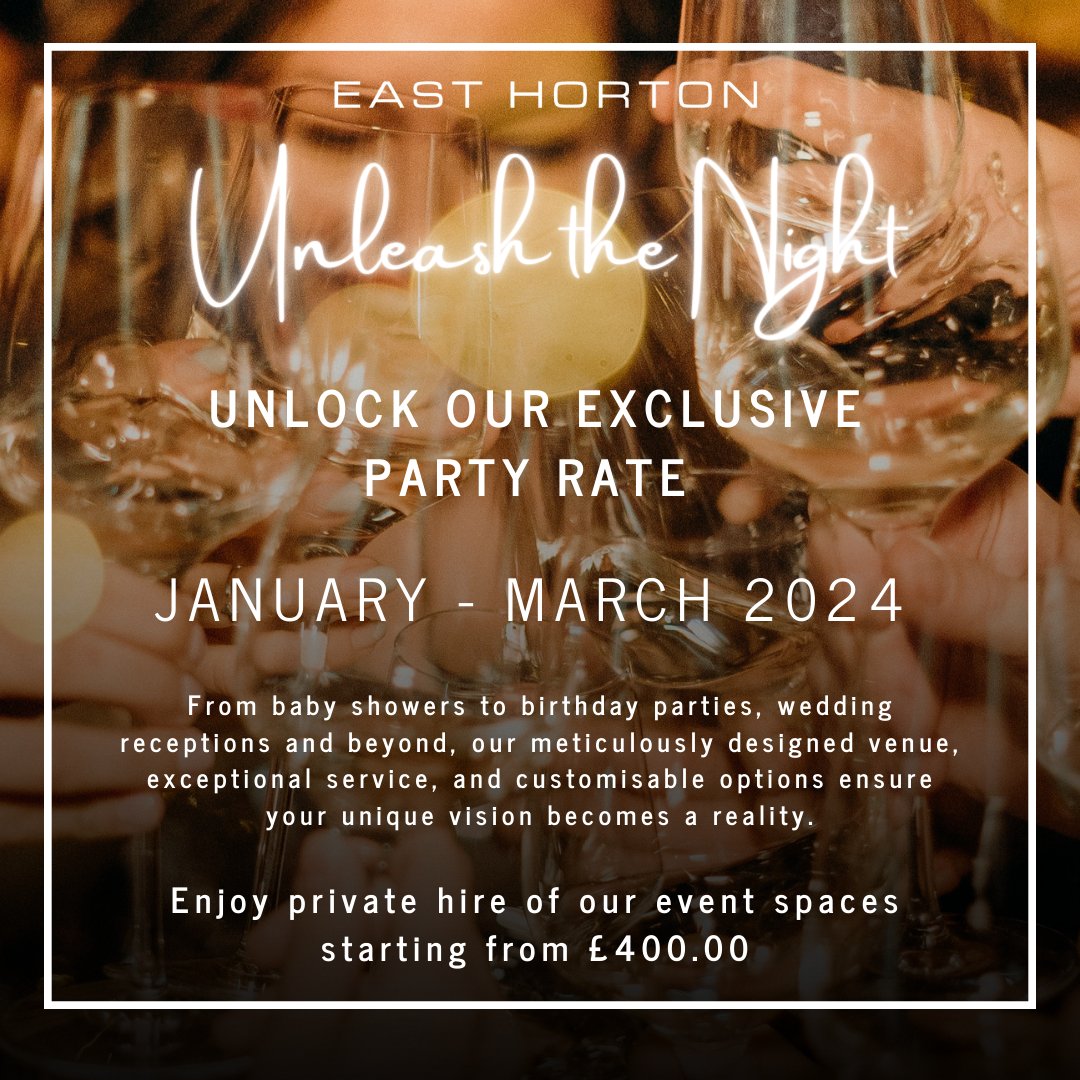 Discover the ideal venue for every celebration! ✨

Our event spaces are tailor-made for unforgettable moments, be it a baby shower, a cherished christening or an evening Wedding reception 🎉

Contact our events team for further information
☎️023 8060 2111
✉️info@easthorton.com