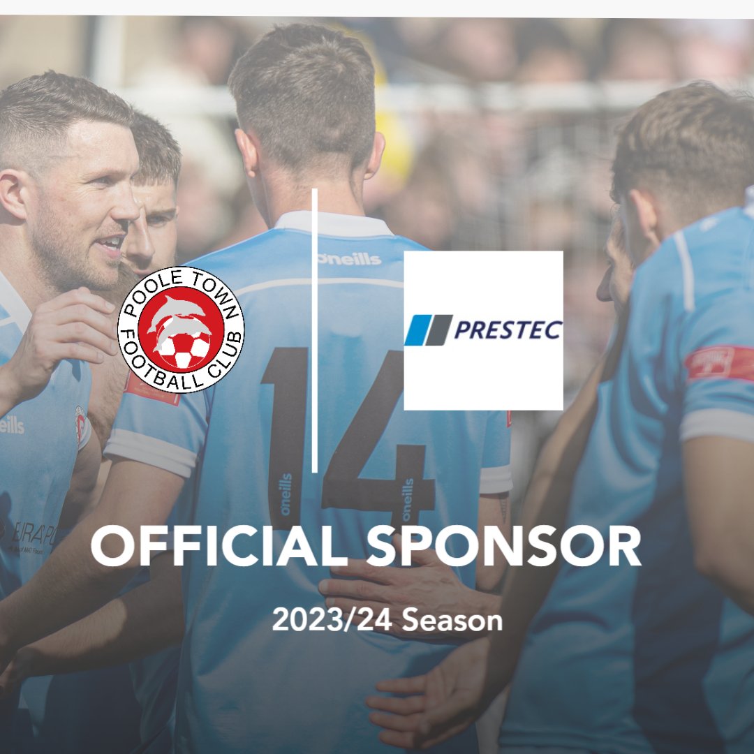 Another major sponsor joins the Poole Town family 🤝

A huge welcome and show of thanks must go to David, Alyson and Anna Hewlett of Prestec UK Limited who have stepped forward to sponsor the back of our away strip for the 23/24 season.

We look forward to welcoming them to games
