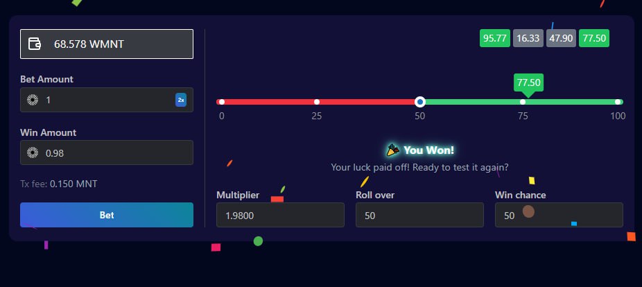 MantleWAGMI's tweet photo. DICE IS NOW LIVE 🎲
https://t.co/aZ4sJMfjZX

Welcome to @0xMantle's first LIVE GambleFi app.

Hope you had fun pushing the button, trying to gamble your way out of the asylum. 

Now, you will roll the dice to try take the asylum down. 

May the odds ever be in your favour 🔥 https://t.co/6lRrlSpAyC