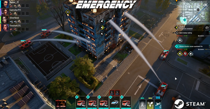 emergency_game's tweet photo. Looking for heart-pounding strategy gaming? EMERGENCY is here on Steam! Coordinate real-time rescues, build your team, and save lives together! Play FREE now and be part of the action! 🚑🏗️ #EMERGENCY #RealTimeStrategy