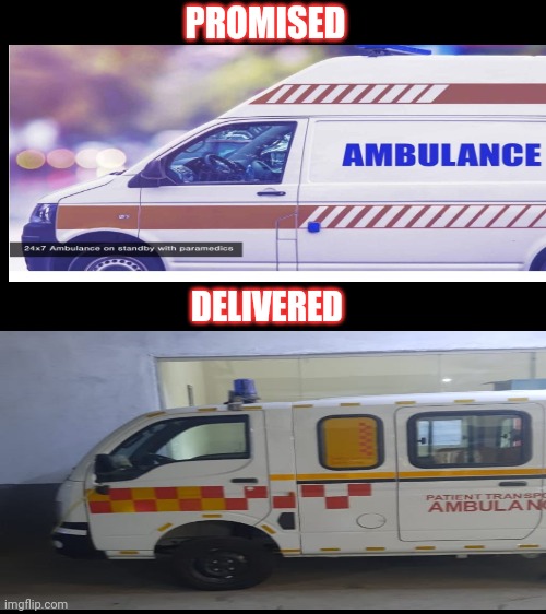 riteshkumarvve1's tweet photo. Promised Vs delivered. @GodrejProp delivered a van with no equipments and working stretcher. Makes their so called "ambulance" completly useless for G 24 residents .. dream of home turned into nightmare.. courtesy @GodrejProp @GodrejGroup @GodrejAndBoyce https://t.co/iwnR6VCAFv