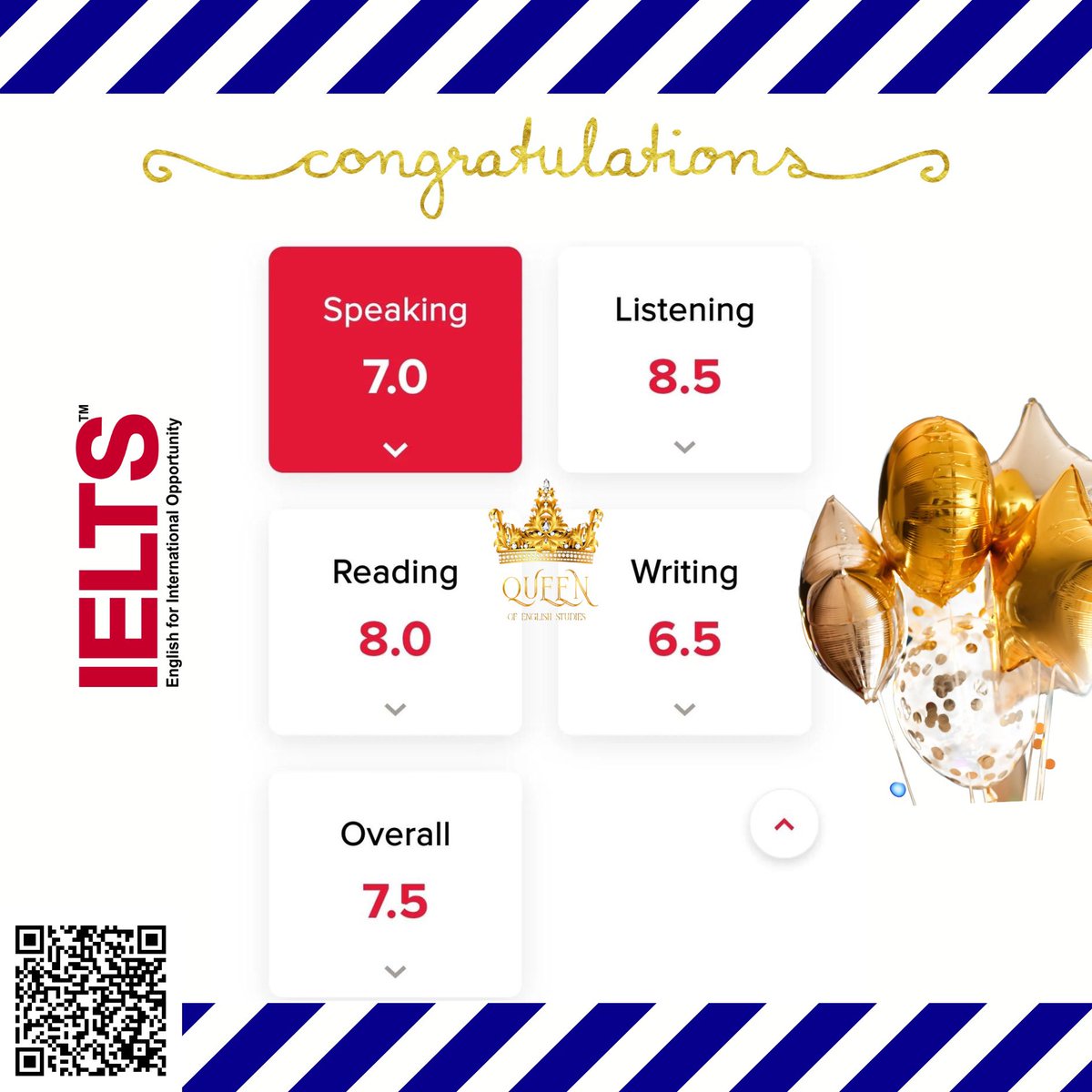 QueenofEnglish_'s tweet photo. ขอแสดงความยินดีกับนักเรียน QoES สอบ IELTS ได้ 7.5 ค่ะ เตรียมยื่นคณะอินเตอร์ได้เลยทุกที่ในไทย ยื่นหมอ หรือไปเรียนต่างประเทศ แม้แต่ม. Top 10 ของโลกก็สามารถเข้าได้ด้วยคะแนนนี้ค่ะ

#สอบged #เรียนged #สอบเทียบ #นักเรียนแลกเปลี่ยน #สอบIELTS #เรียนIELTS #สอบSAT #เรียนSAT #Dek67 #Dek68 https://t.co/qL3UjCZzbu