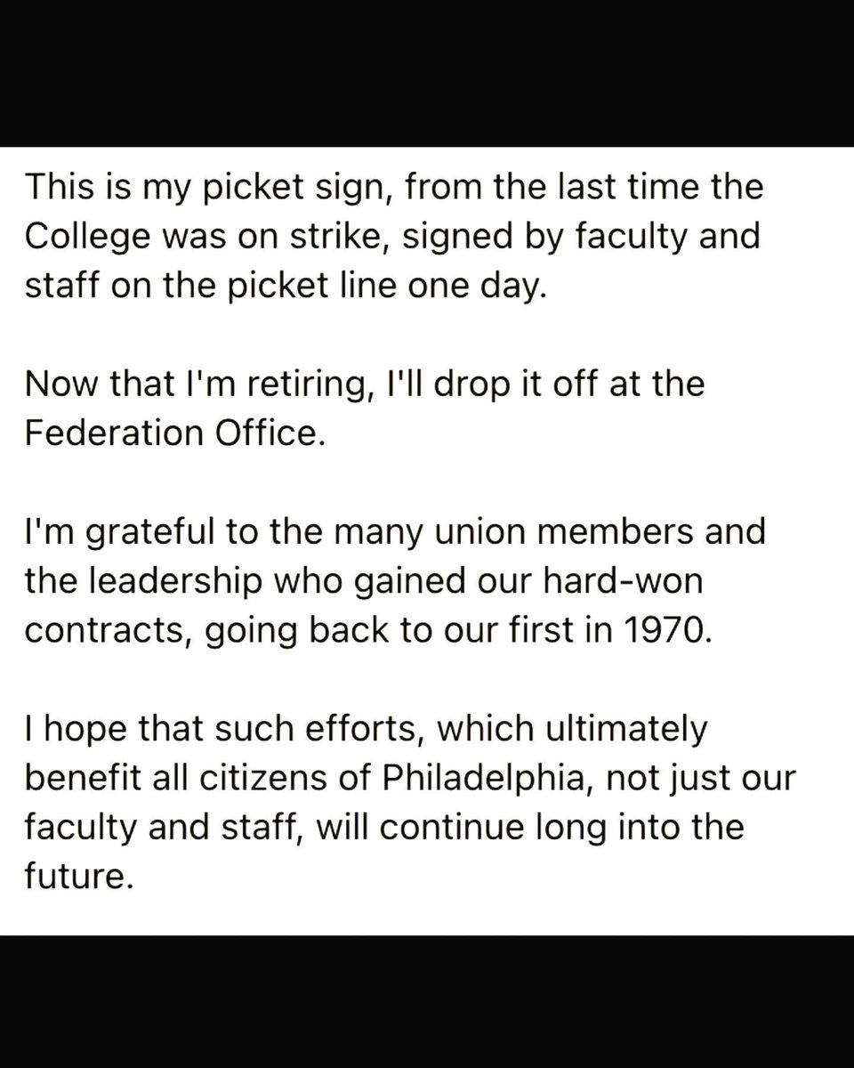 FSFCCP's tweet photo. As we ramp up towards contract negotiations, it is so heartwarming to see this post from one of our retired @CCPedu colleagues. The fight for dignity and fair wages that let our members to thrive continues. #getmorein2024 #strikeready #CCPworksbecausewedo #Phillyscollege #1u https://t.co/6Uz4nnLHmw