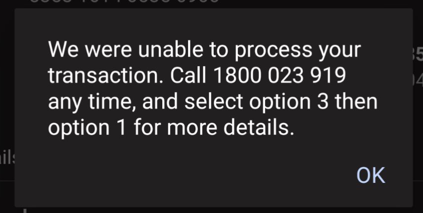 glennReilly's tweet photo. @CommBank blocks me trying to pay off my own credit card from within the CommBank app, tells me I can call 'anytime' to resolve it, then tells me it's outside their business hours when I call. Hmmm. https://t.co/YfE1QaDxBH